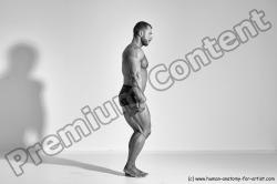 Underwear Man White Moving poses Muscular Short Brown Dynamic poses Academic